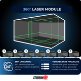 Cross Line Laser LL-A4300 - 3 x 360° Lines - Green Laser - 4000mAh Battery