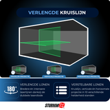 Cross Line Laser LL-A1600 - Two Adjustable Lines - Green Laser - 1000mAh Battery