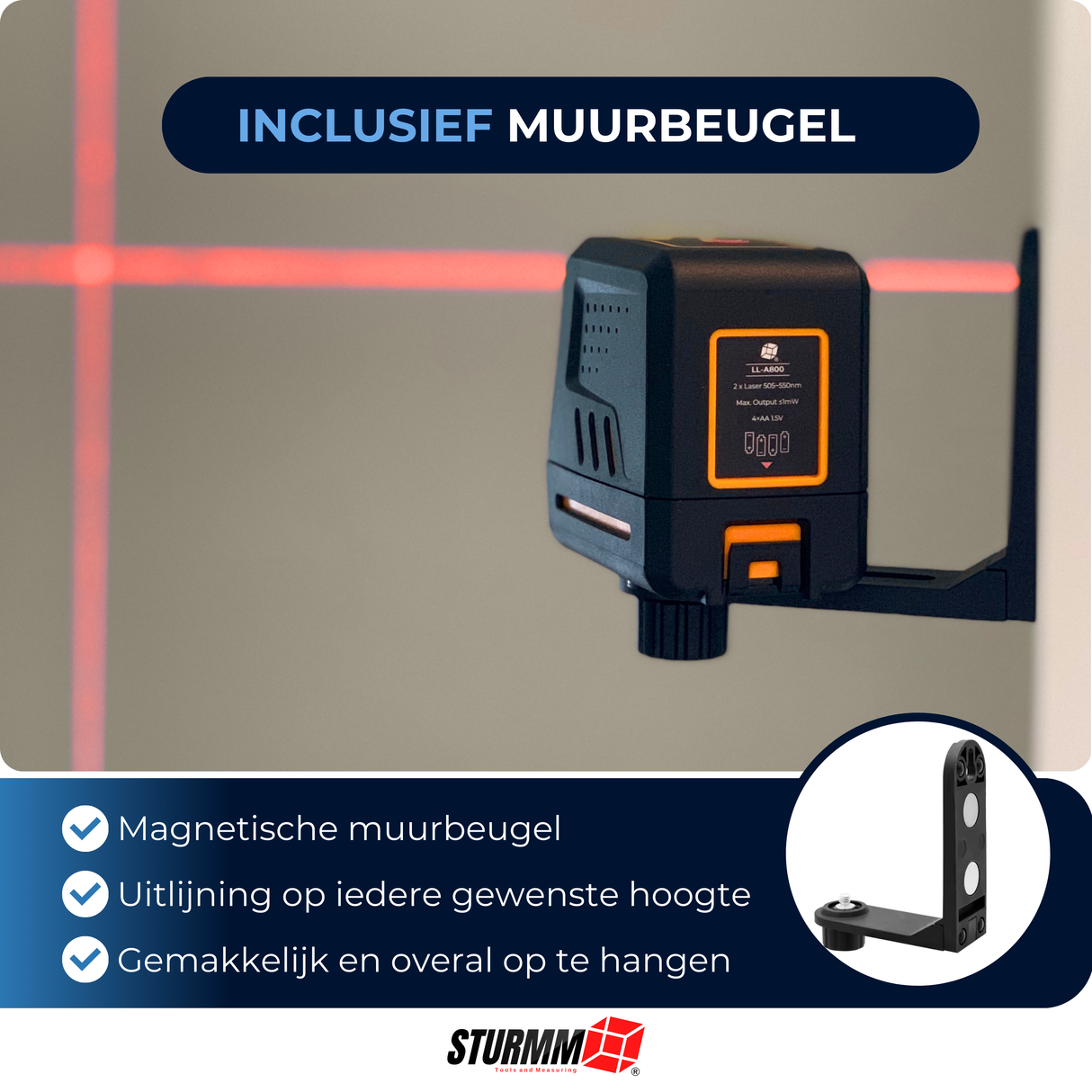 Cross Line Laser LL-A700 - Two Adjustable Lines - Red Laser