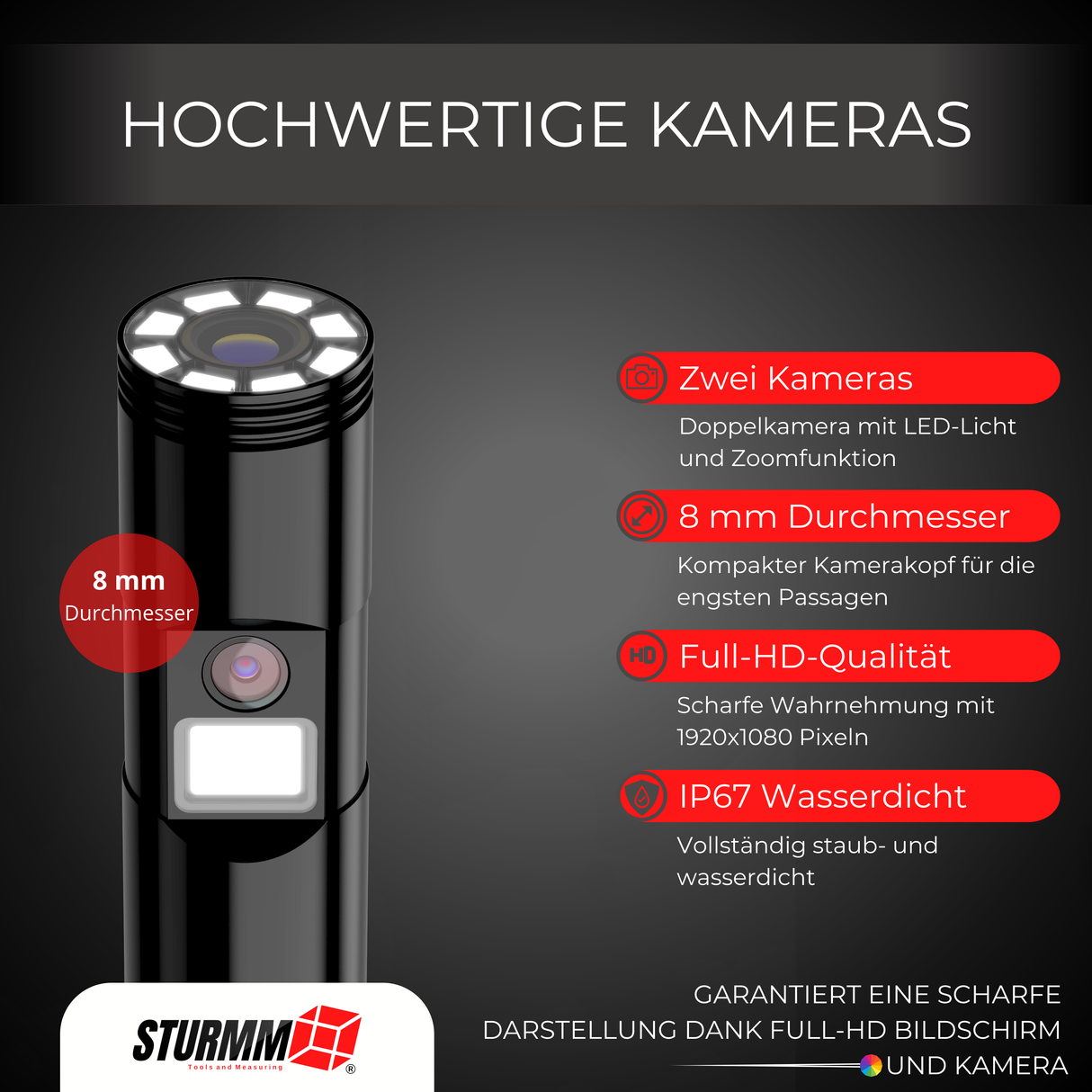 Endoscoop ST-IC401 - Inspectiecamera met dubbele camera - 10 Meter kabel (kopie)