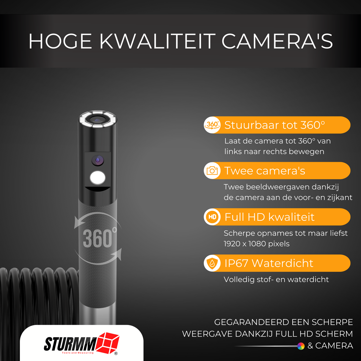 Inspection camera ST-IC11S - Endoscope with steerable lens - Two cameras - 1.5 Meter cable