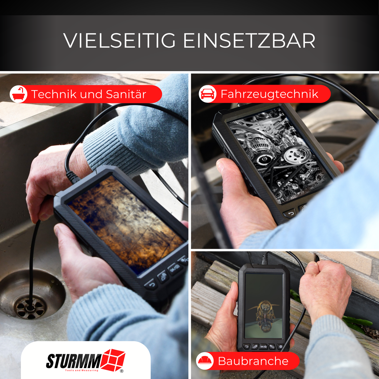 Endoscoop ST-IC401 - Inspectiecamera met dubbele camera - 10 Meter kabel (kopie)
