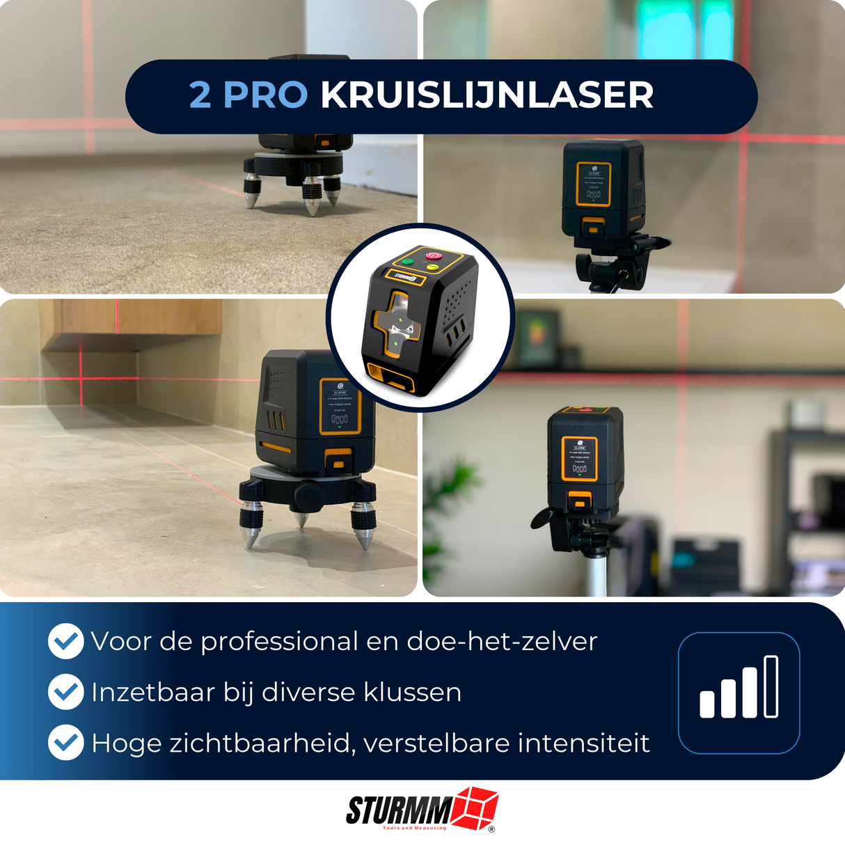 Cross Line Laser LL-A700 - Two Adjustable Lines - Red Laser