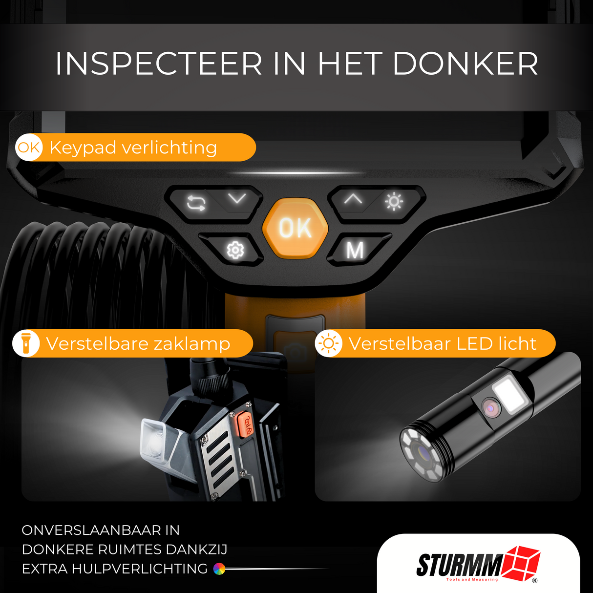 Inspection camera ST-IC10 - Endoscope with two cameras - 5 Meter cable