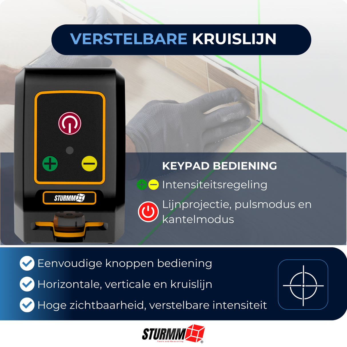 Cross Line Laser LL-A800 - Two Adjustable Lines - Green Laser