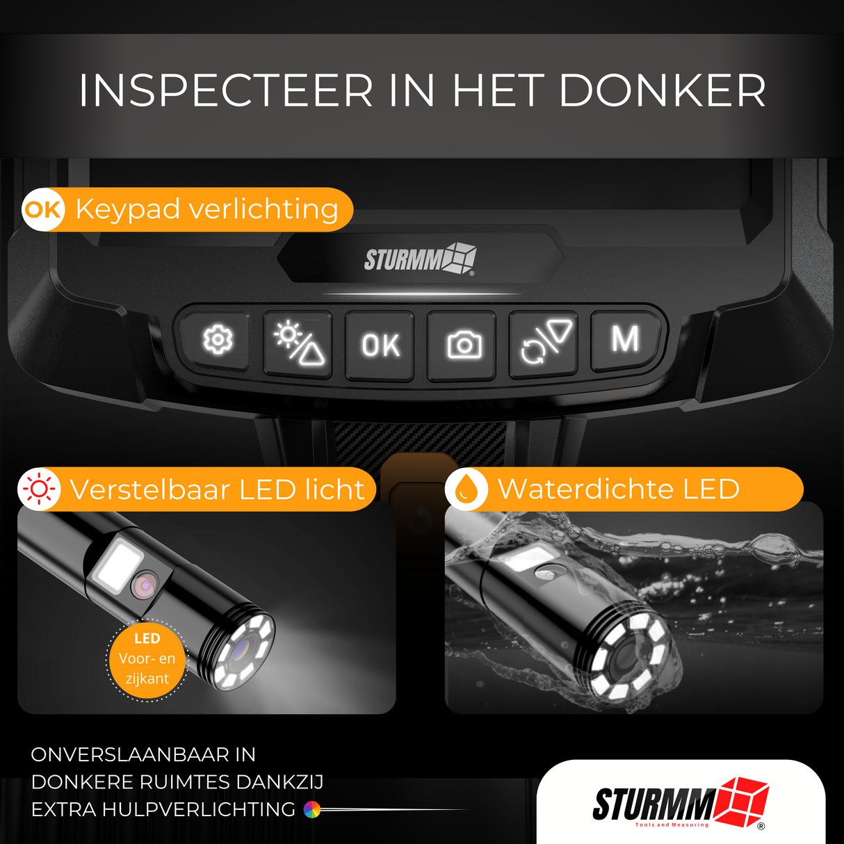 Inspection camera ST-IC11R - Endoscope with rotating lens - Two cameras - 5 Meter cable