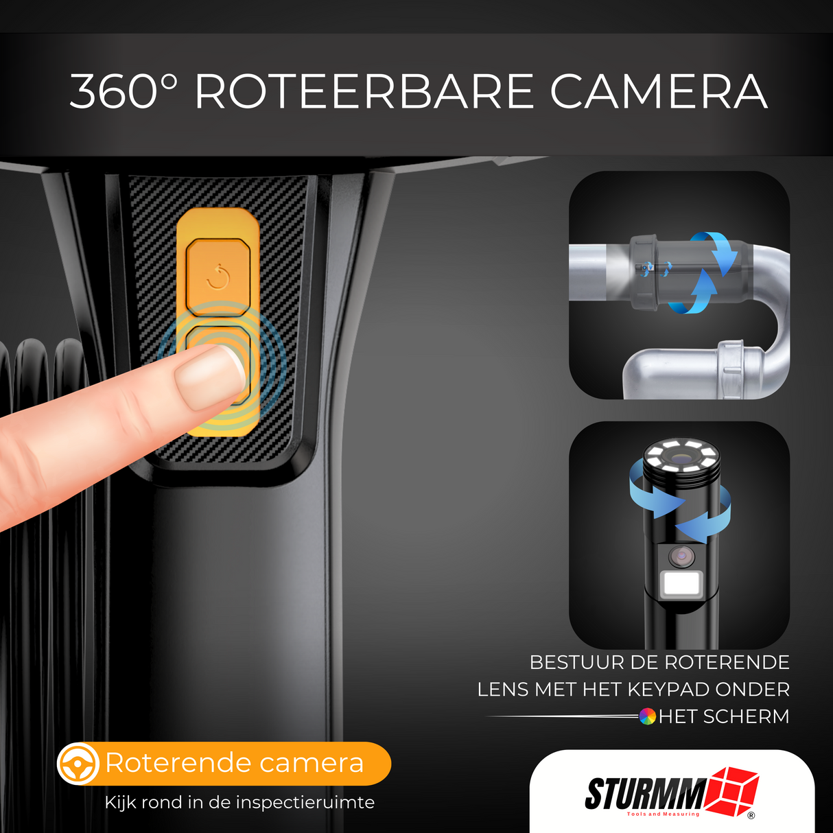 Inspection camera ST-IC11R - Endoscope with rotating lens - Two cameras - 5 Meter cable