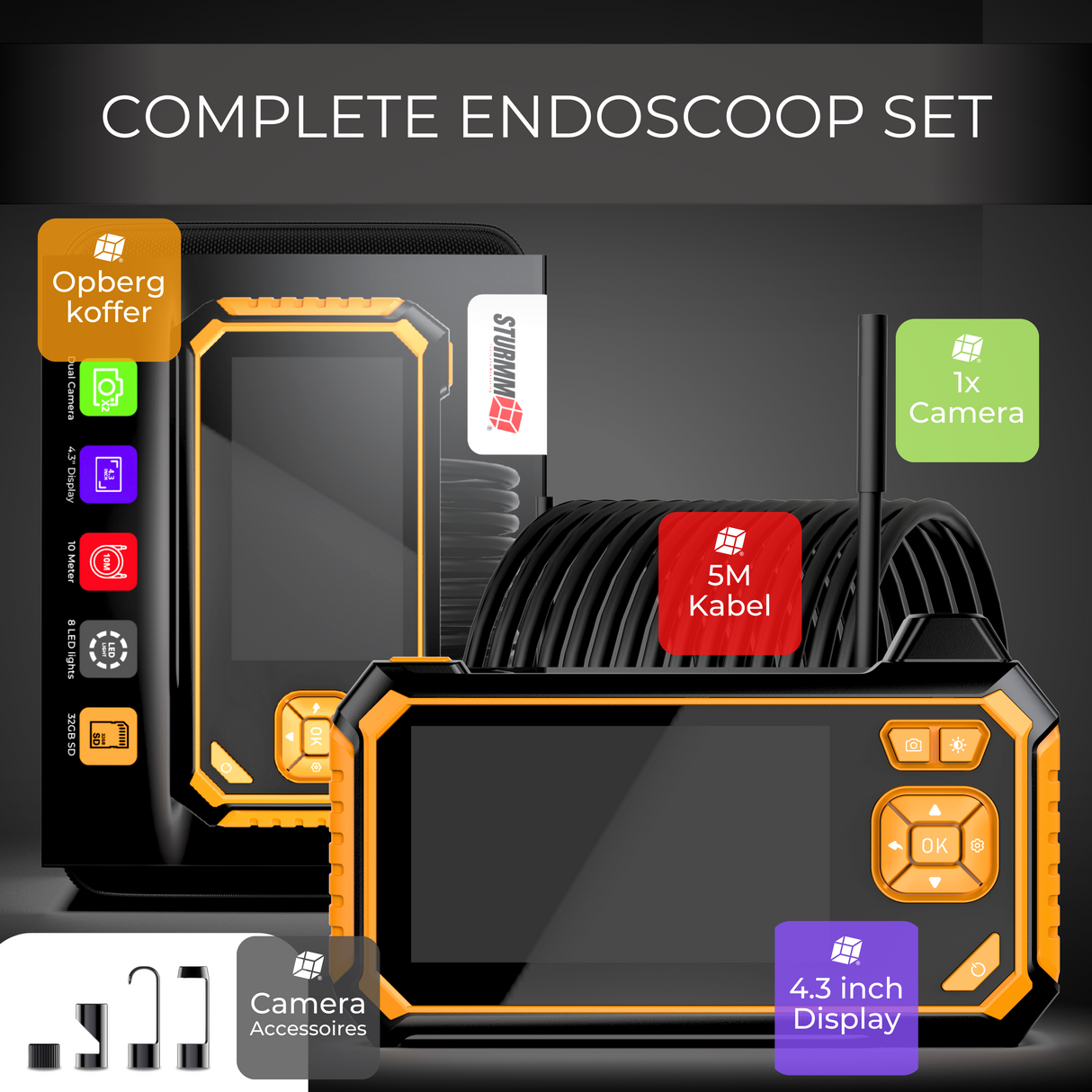 Inspection camera ST-IC210 - Endoscope with single camera - 5 Meter cable